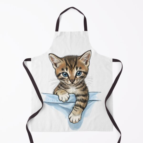 Item preview, a mischievous kitten seemingly climbing up the hem of a T-shirt, its tiny paws gripping the fabric as it curiously peeks over the edge., conceptual art, illustration, vivid, anime designed and sold by gulka8.