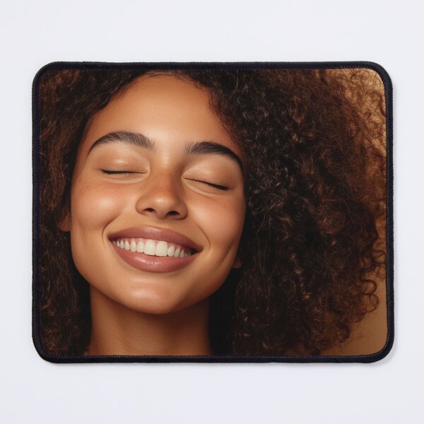 Item preview, Happy curly-haired woman designed and sold by anytka.