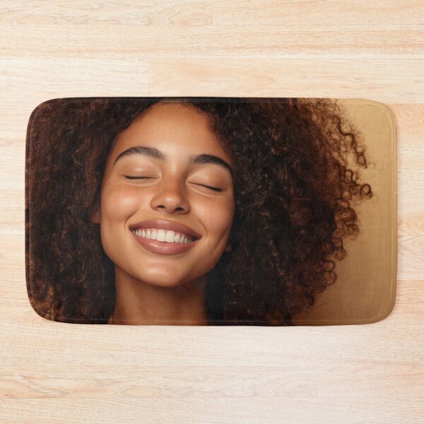 Item preview, Happy curly-haired woman designed and sold by anytka.