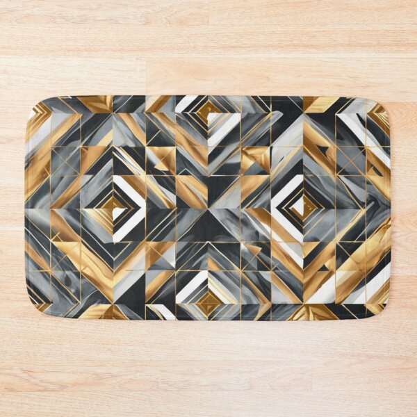 Item preview, refined pattern, with clean lines, and geometric shapes, in metallic finishes such as gold, silver, designed and sold by gulka8.