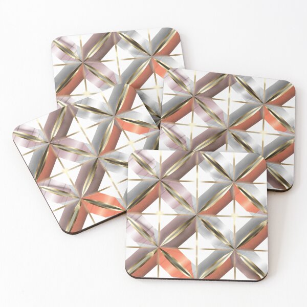 Item preview, pattern with clean lines, geometric shapes, in metallic finishes such as gold, designed and sold by gulka8.