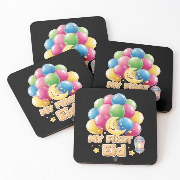 Item preview, "My First Eid" Festive Balloons, Cookie Letters & Smiling Moon designed and sold by D-Islamic.