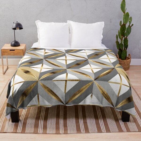 Item preview, pattern with clean lines, geometric shapes, in metallic finishes such as gold, designed and sold by gulka8.