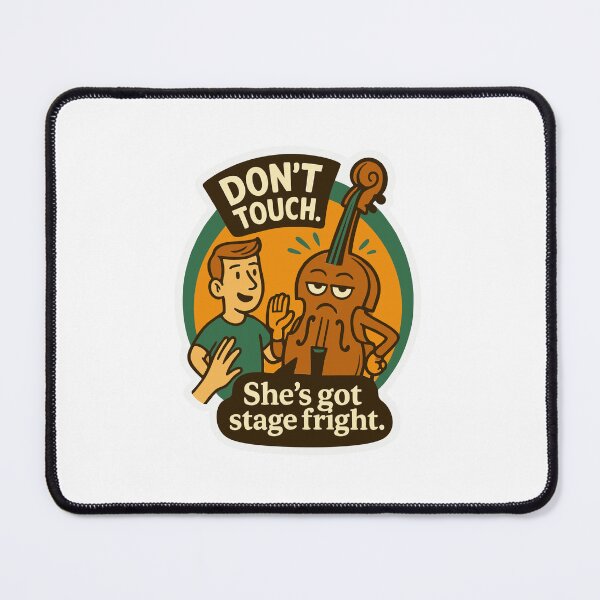 Item preview, Don’t Touch Funny Double Bass Sticker designed and sold by Tiny Joy World.