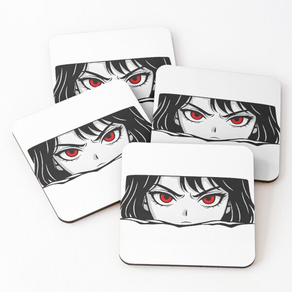 Item preview, Crimson-Eyed Anime Girl Staring Through Shadows designed and sold by DariaOltes.