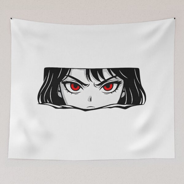 Item preview, Crimson-Eyed Anime Girl Staring Through Shadows designed and sold by DariaOltes.