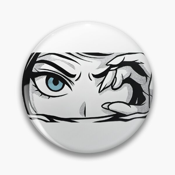 Item preview, Blue-Eyed Manga Girl Peeking with Sharp Focus designed and sold by DariaOltes.