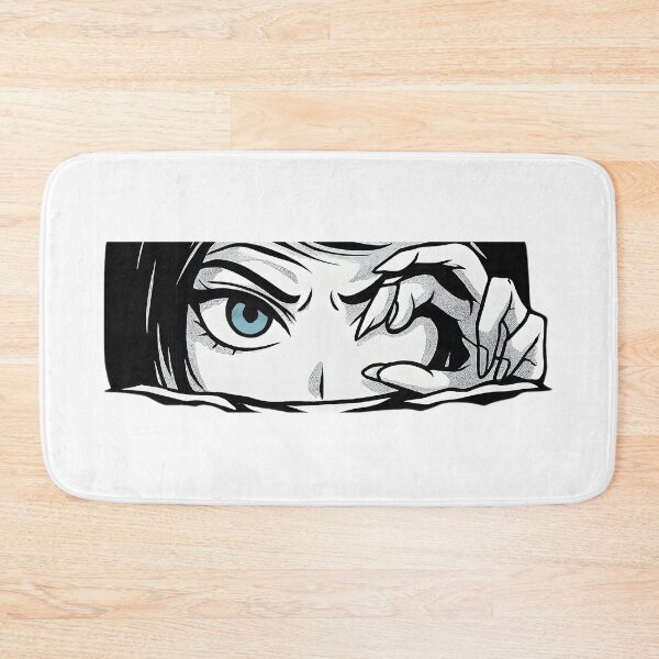 Item preview, Blue-Eyed Manga Girl Peeking with Sharp Focus designed and sold by DariaOltes.