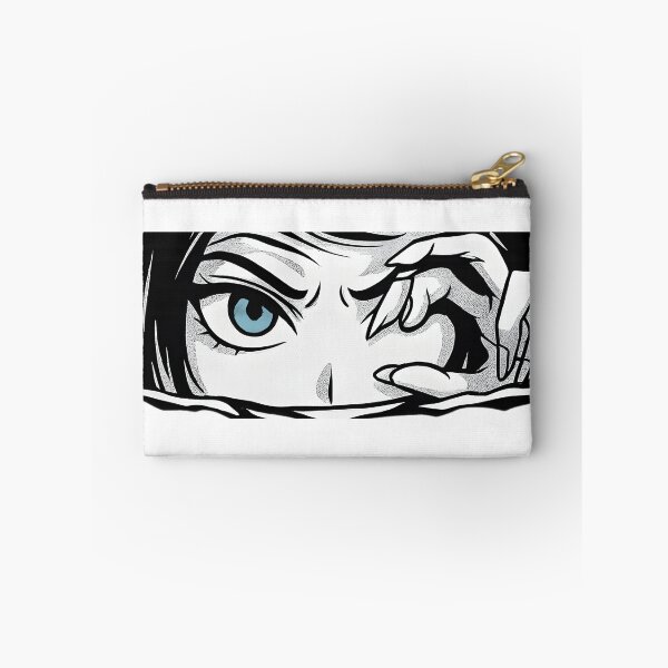 Item preview, Blue-Eyed Manga Girl Peeking with Sharp Focus designed and sold by DariaOltes.