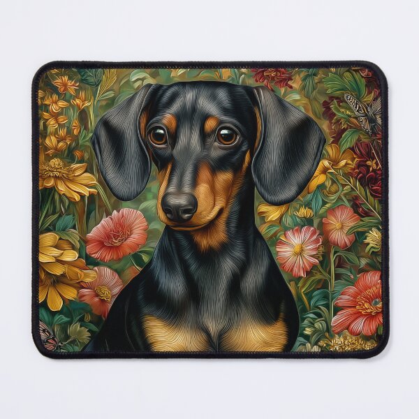 Item preview, Dachshund in Floral Garden designed and sold by PetsArt.