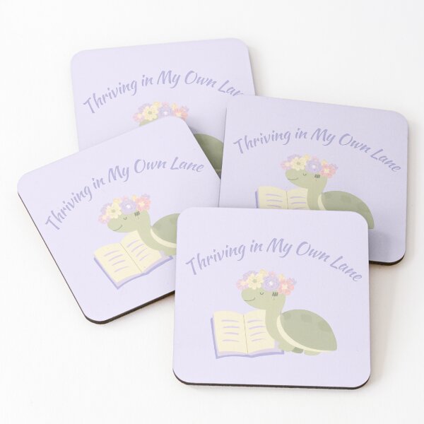 Item preview, Thriving in My Own Lane — Cute Turtle with Book Self-Care Illustration designed and sold by Ombrya.