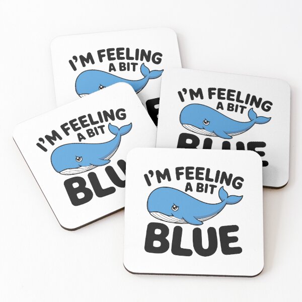 Item preview, I'm Feeling A Bit Blue! Cute Blue Wale Pun designed and sold by PMCreative.
