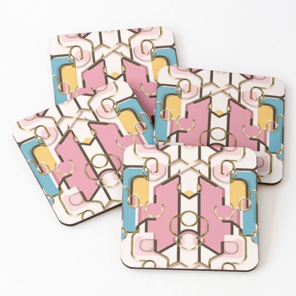 Item preview, seamless pattern white background on gold lines on pink white yellow apricot mint lines, aquares style, elegant colors, ultra detailed, minimalist effect,  designed and sold by gulka8.