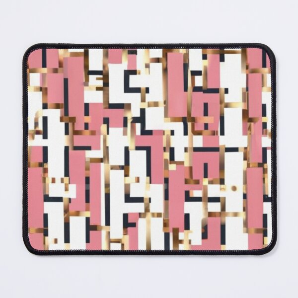 Item preview, seamless pattern white background on gold lines on pink white yellow apricot mint lines, aquares style, design, elegant colors, designed and sold by gulka8.