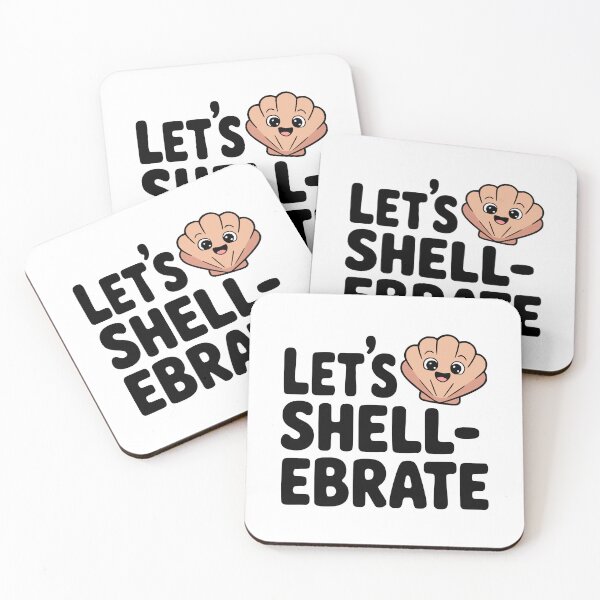 Item preview, Let's Shellebrate! Cute Seashell Pun designed and sold by PMCreative.