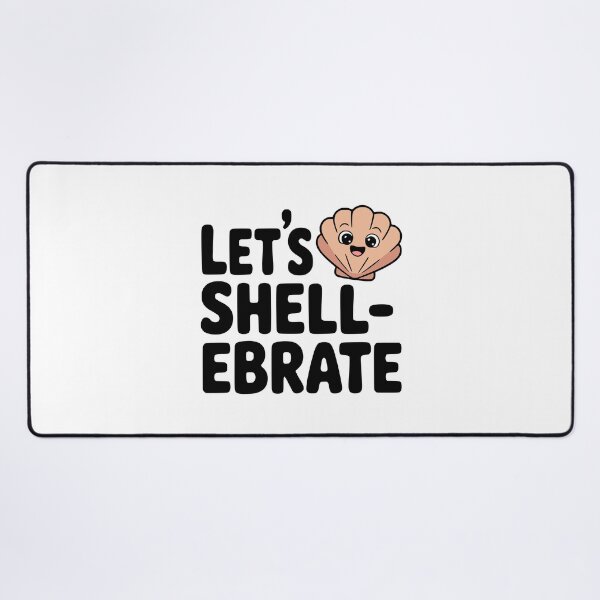 Item preview, Let's Shellebrate! Cute Seashell Pun designed and sold by PMCreative.