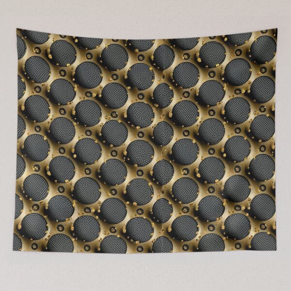 Item preview, seamless pattern, realistic metallic dots, liquid in pure black color, elegant colors, ultra detailed, minimalist effect, fashion, vivid, illustration, movie, photo, poster designed and sold by gulka8.