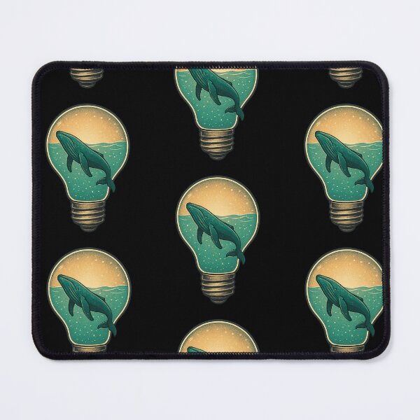 Item preview, Whale in a Lightbulb | Surreal Ocean Art | Dreamy Sea Creature Illustration | Magical Underwater Design | Aesthetic Minimalist Whale | Fantasy Nature Artwork | Glow in the Dark Style designed and sold by OnPointOutfits.