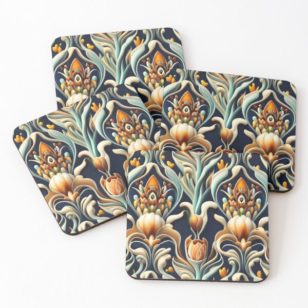Item preview, Seamless, vivid, elegant pattern for textile applications, fabric graphics, floral style, beautiful illustration, vivid colors, black background designed and sold by gulka8.
