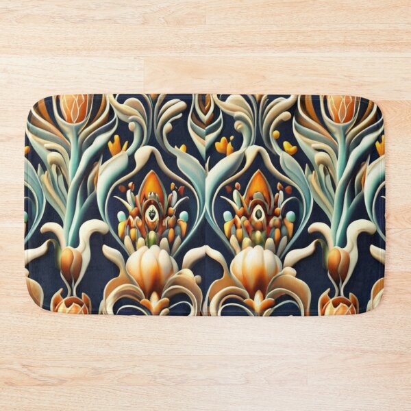 Item preview, Seamless, vivid, elegant pattern for textile applications, fabric graphics, floral style, beautiful illustration, vivid colors, black background designed and sold by gulka8.