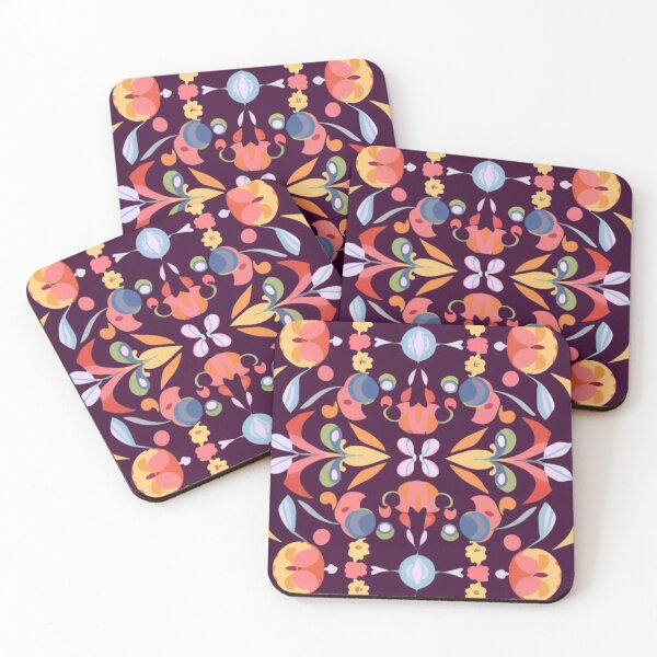 Item preview, Seamless, vivid, elegant pattern for textile applications, fabric graphics, floral style, beautiful illustration, vivid colors, black background designed and sold by gulka8.