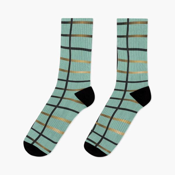 Item preview, Seamless elegant smooth bright turquoise background pattern with black and metallic gold color lines, board with horizontal and vertical squares, elegant and refined luxury textile fashion pattern designed and sold by gulka8.