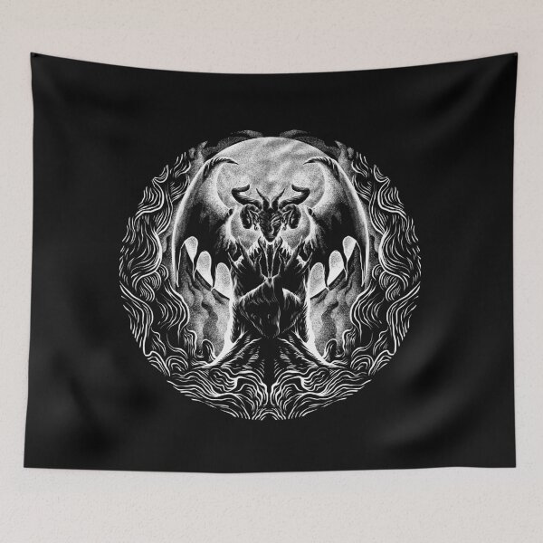 Item preview, Hand Drawn Black and White Baphomet - Satanic Goat designed and sold by 8thSin.