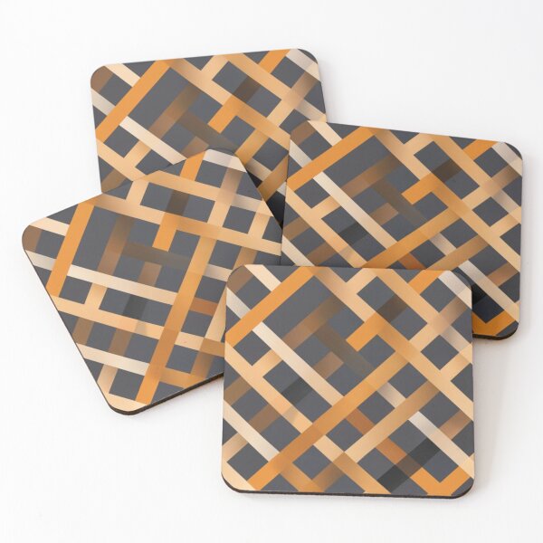 Artikelvorschau, Nahtlos elegantes, glattes hellorangefarbenes Hintergrundmuster mit schwarzen und metallisch-goldenen Farblinien, Brett mit horizontalen und vertikalen Quadraten, elegantes und raffiniertes Luxus-Textilmodemuster entworfen und verkauft von gulka8.