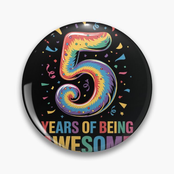 Item preview, Colorful Tie Dye 5 Years Of Being Awesome 5th Birthday  designed and sold by lilLilaBatArt.