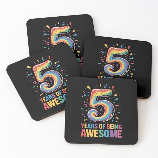Item preview, Colorful Tie Dye 5 Years Of Being Awesome 5th Birthday  designed and sold by lilLilaBatArt.