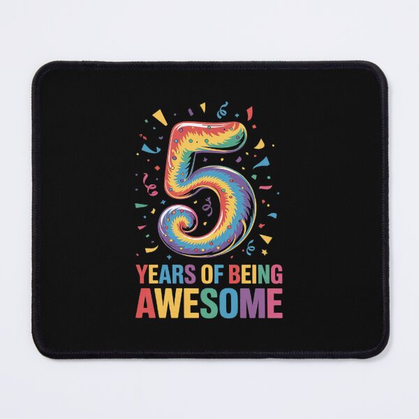 Item preview, Colorful Tie Dye 5 Years Of Being Awesome 5th Birthday  designed and sold by lilLilaBatArt.
