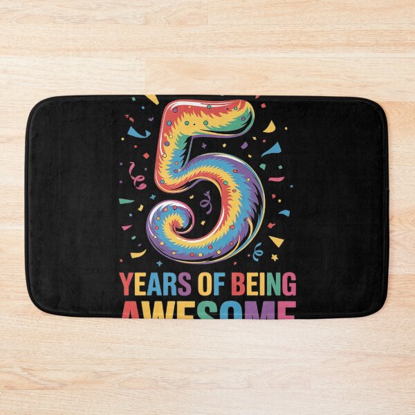 Item preview, Colorful Tie Dye 5 Years Of Being Awesome 5th Birthday  designed and sold by lilLilaBatArt.