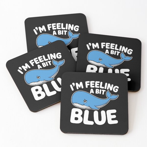 Item preview, I'm Feeling A Bit Blue! Funny Blue Wale Pun designed and sold by PMCreative.