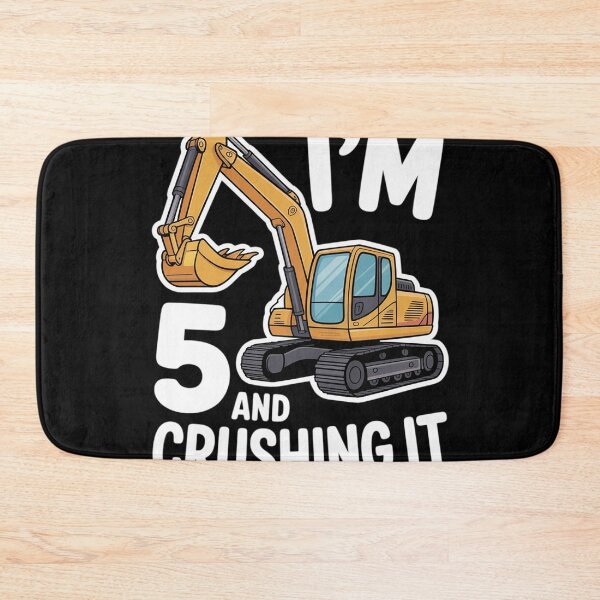Item preview, Five 5yr 5th Birthday Digger Boy Construction 5 Years Old  designed and sold by lilLilaBatArt.