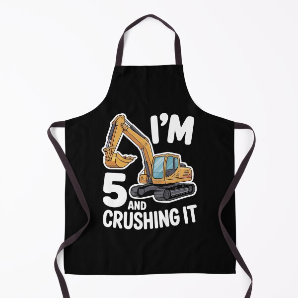 Item preview, Five 5yr 5th Birthday Digger Boy Construction 5 Years Old designed and sold by lilLilaBatArt.