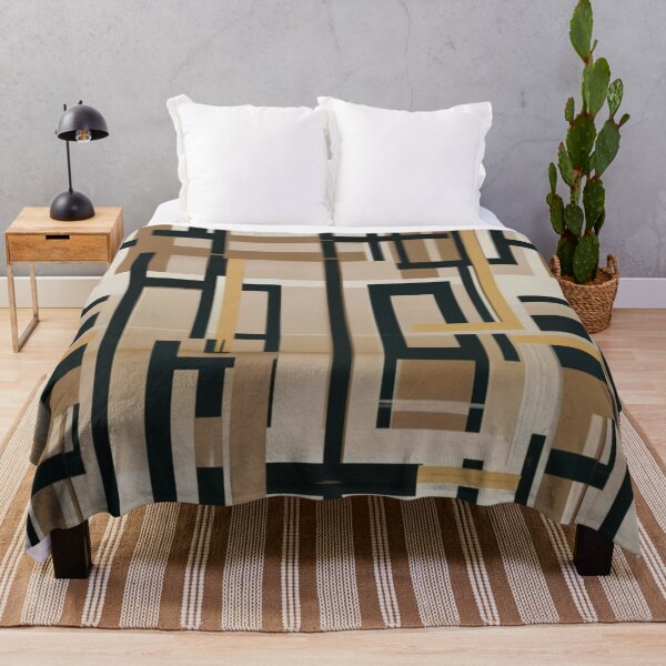 Item preview, Seamless elegant smooth brown background pattern with black and metallic gold color lines, board with horizontal and vertical squares, elegant and refined luxury fashion textile pattern designed and sold by gulka8.