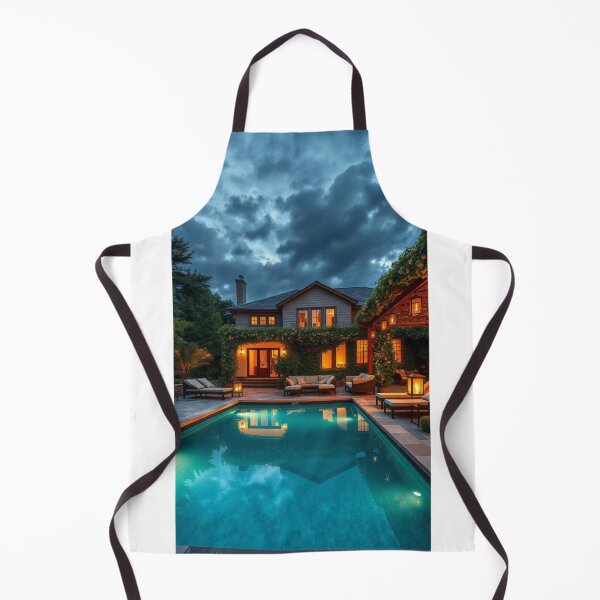 Item preview, Dramatic Night Sky Mansion | Luxurious Poolside Evening Retreat designed and sold by Jade Ado.