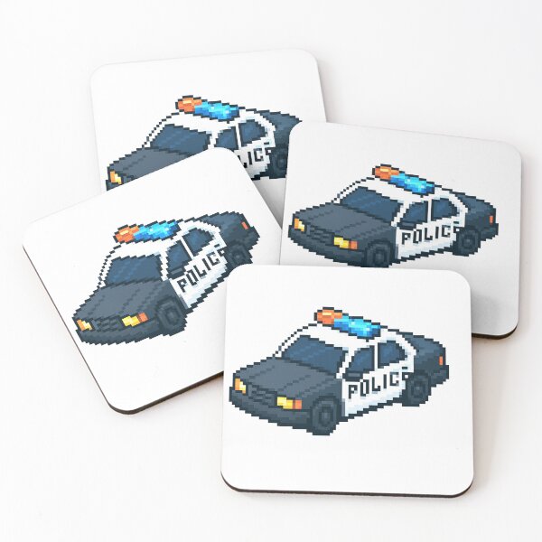 Item preview, Retro Pixel Police Car – Isometric Pixel Art Vehicle designed and sold by arteopolis.