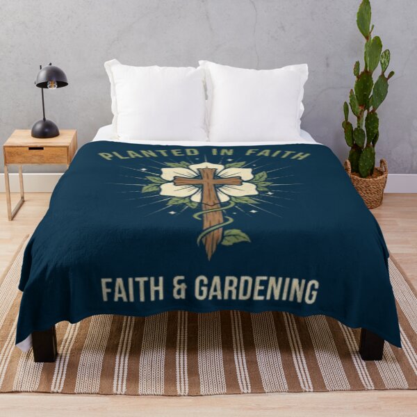 Item preview, Planted In Faith Christian Gardening Design - Botanical Cross Nature Art designed and sold by Syrupulse.