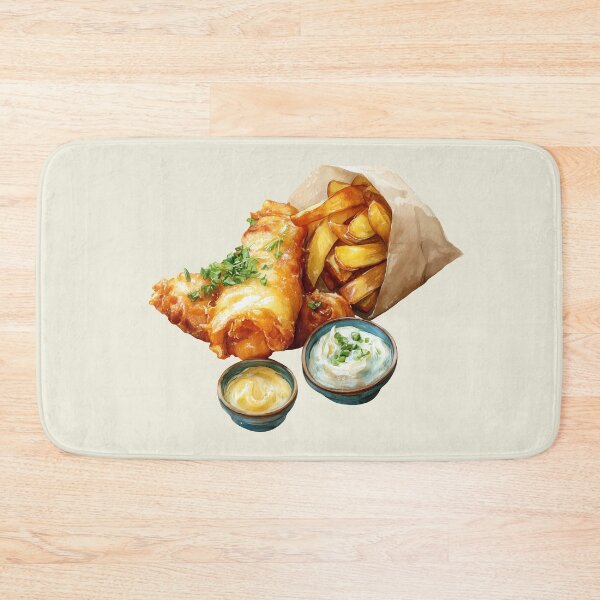 Item preview, Fish and Chips in a Paper Bag designed and sold by Violet Peonies.