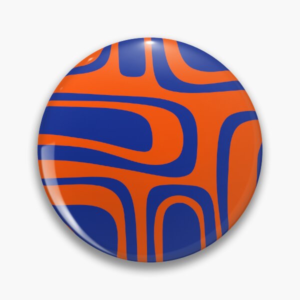 Item preview, Palm Springs Retro Mid Century Modern Abstract Pattern in Bright Blue and Orange designed and sold by kierkegaard.