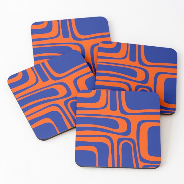 Item preview, Palm Springs Retro Mid Century Modern Abstract Pattern in Bright Blue and Orange designed and sold by kierkegaard.