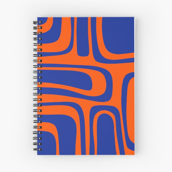 Item preview, Palm Springs Retro Mid Century Modern Abstract Pattern in Bright Blue and Orange designed and sold by kierkegaard.