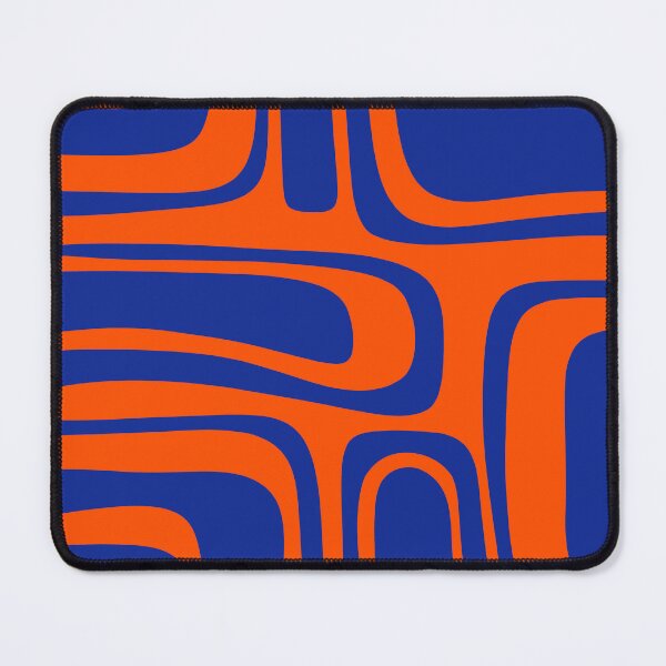 Item preview, Palm Springs Retro Mid Century Modern Abstract Pattern in Bright Blue and Orange designed and sold by kierkegaard.