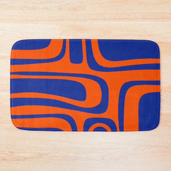 Item preview, Palm Springs Retro Mid Century Modern Abstract Pattern in Bright Blue and Orange designed and sold by kierkegaard.