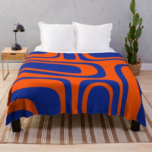 Item preview, Palm Springs Retro Mid Century Modern Abstract Pattern in Bright Blue and Orange designed and sold by kierkegaard.