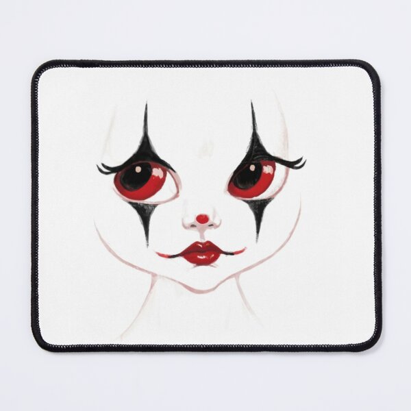 Item preview, A cute harlequin face fading into a white background. The palette is limited to white, black and red. Volumetric. Exquisite details., illustration, painting, 3D rendering, photography, fashion designed and sold by gulka8.