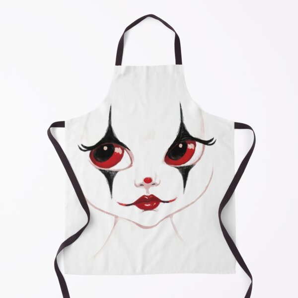 Item preview, A cute harlequin face fading into a white background. The palette is limited to white, black and red. Volumetric. Exquisite details., illustration, painting, 3D rendering, photography, fashion designed and sold by gulka8.
