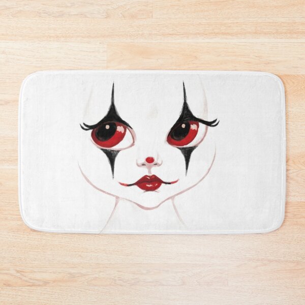 Item preview, A cute harlequin face fading into a white background. The palette is limited to white, black and red. Volumetric. Exquisite details., illustration, painting, 3D rendering, photography, fashion designed and sold by gulka8.