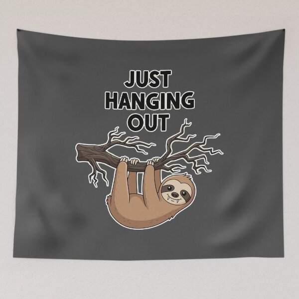 Item preview, Cartoon Sloth Hanging Out on Tree Branch Transparent designed and sold by RGShirtWorks.